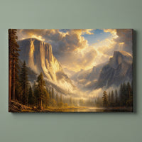 Yosemite Dawn gallery-wrapped canvas print on a plain wall