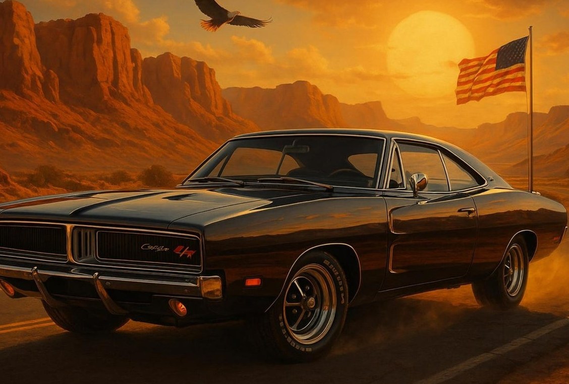 1969 Charger — detail of the artwork