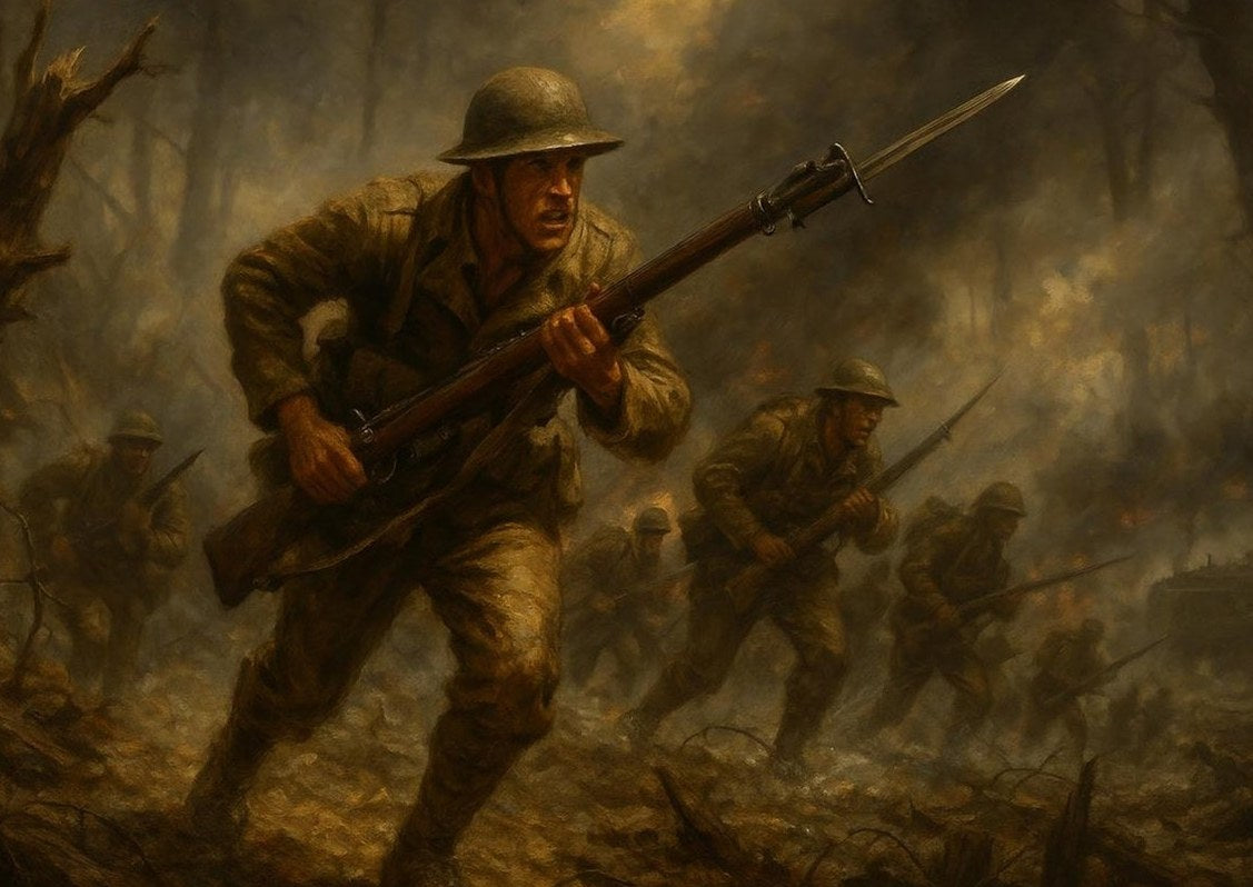 Battle of Belleau Wood WW1 — detail of the artwork