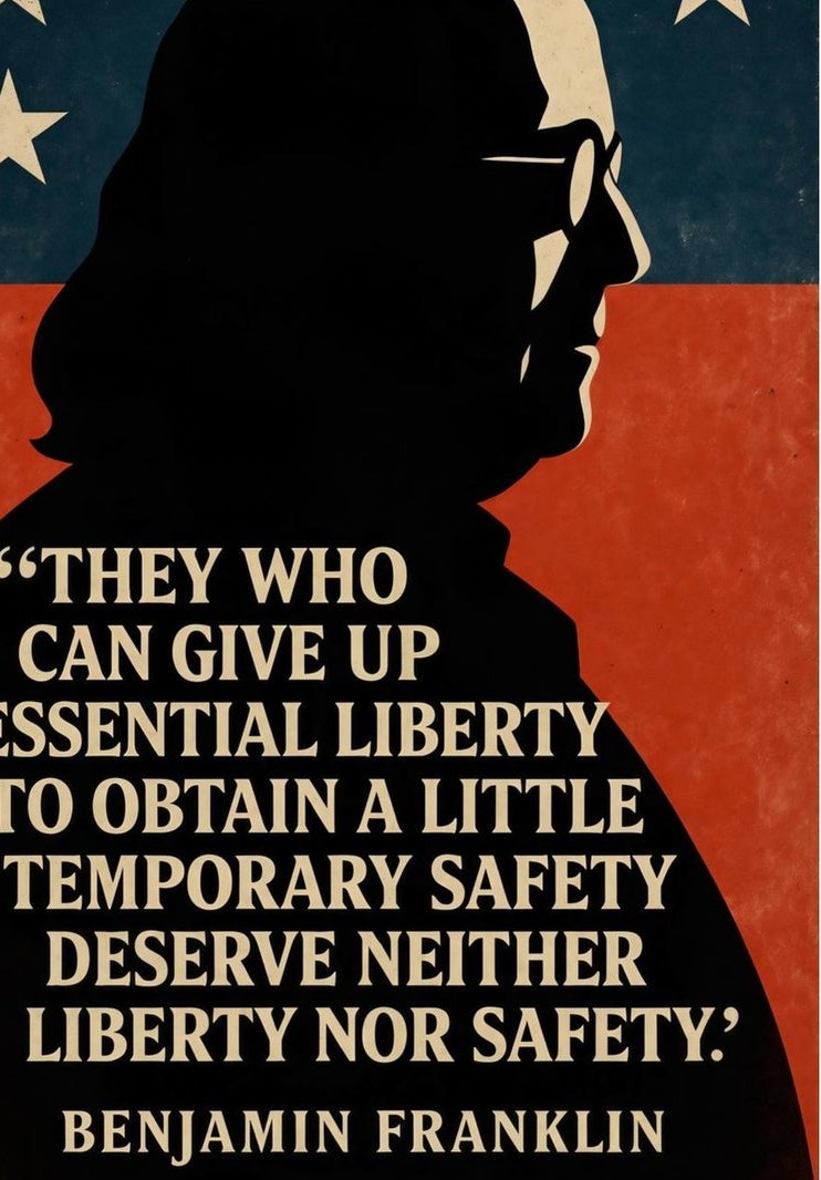 Benjamin Franklin - Essential Liberty — detail of the artwork