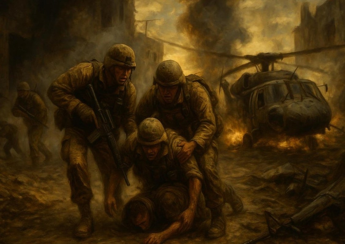 Black Hawk Down — detail of the artwork