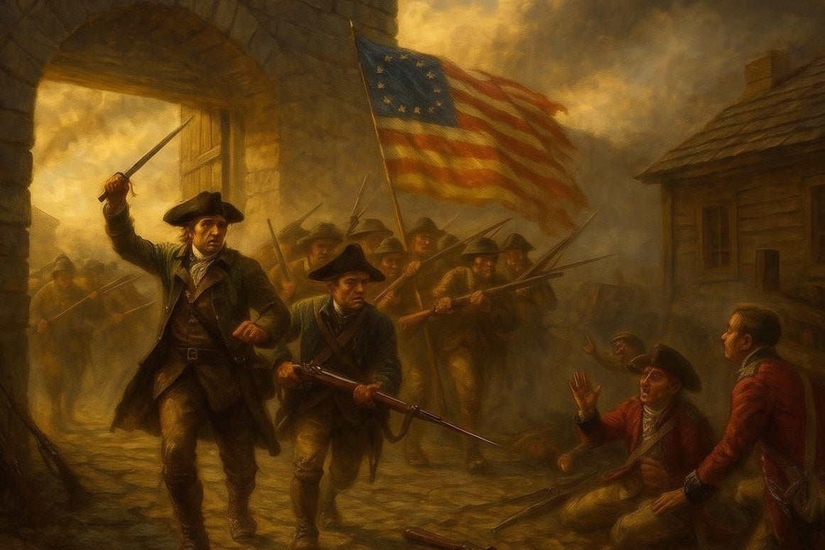 Capture of Fort Ticonderoga — detail of the artwork