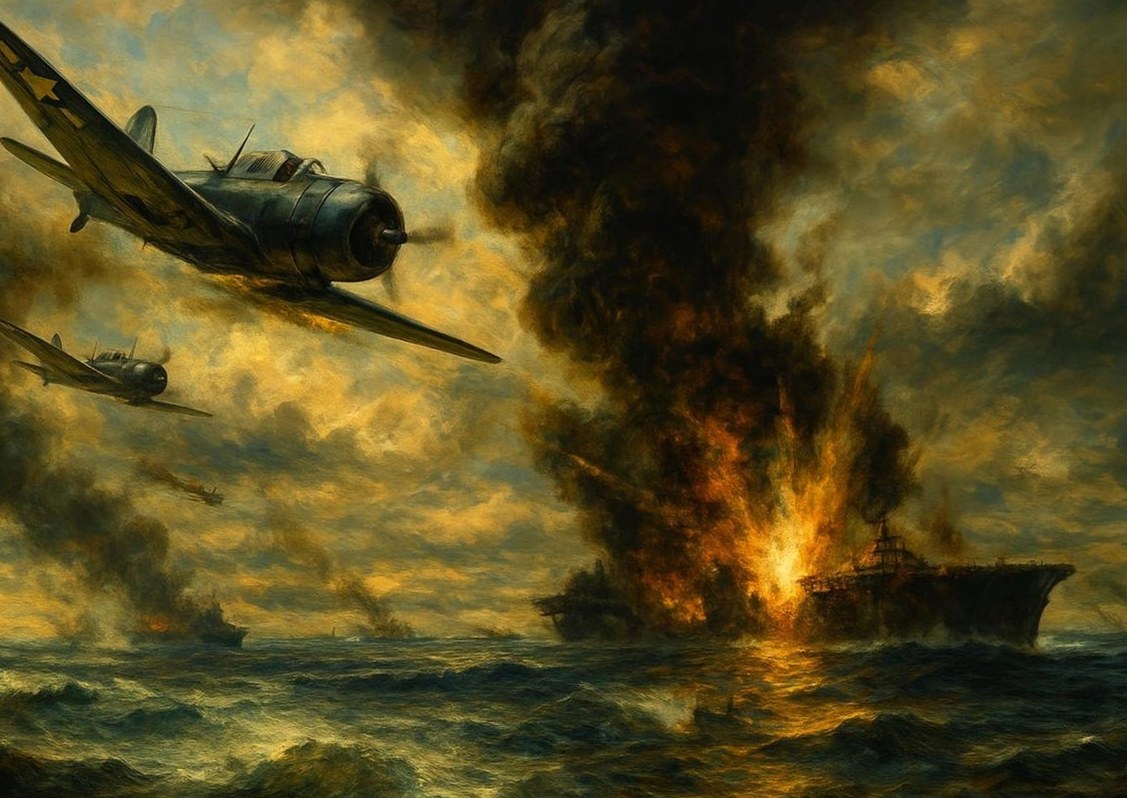 Carrier Strike in the Pacific — detail of the artwork