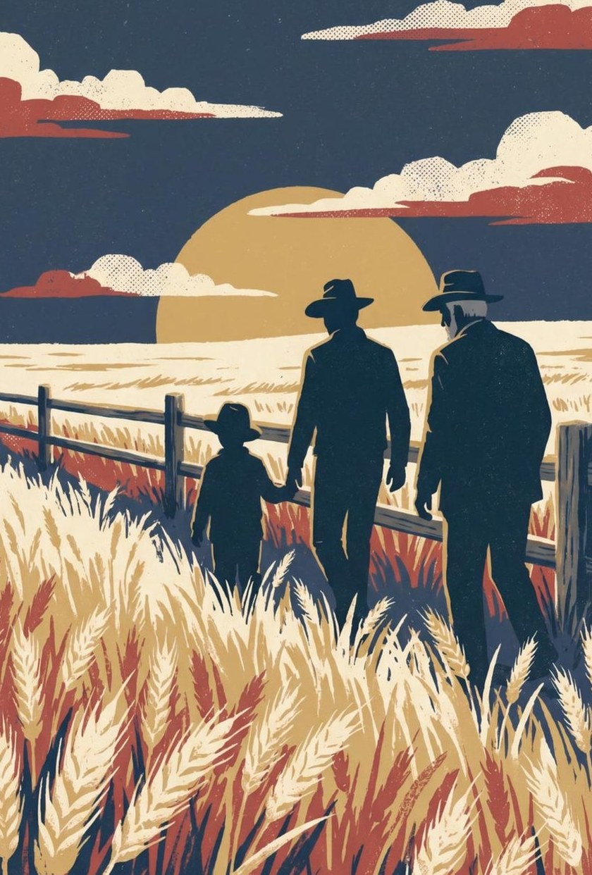 Generations in the Wheat Field — detail of the artwork