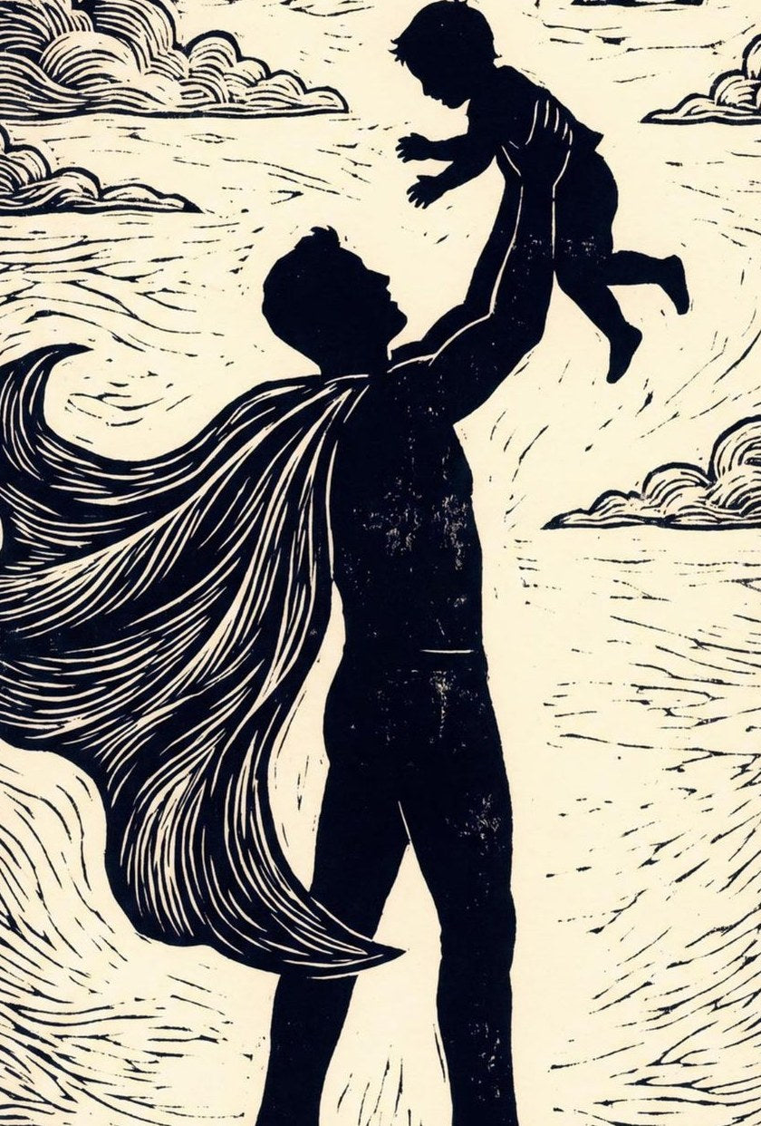 Super Dad — detail of the artwork