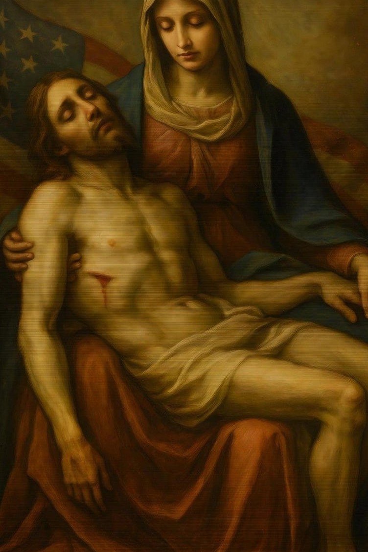 The American Pietà — detail of the artwork