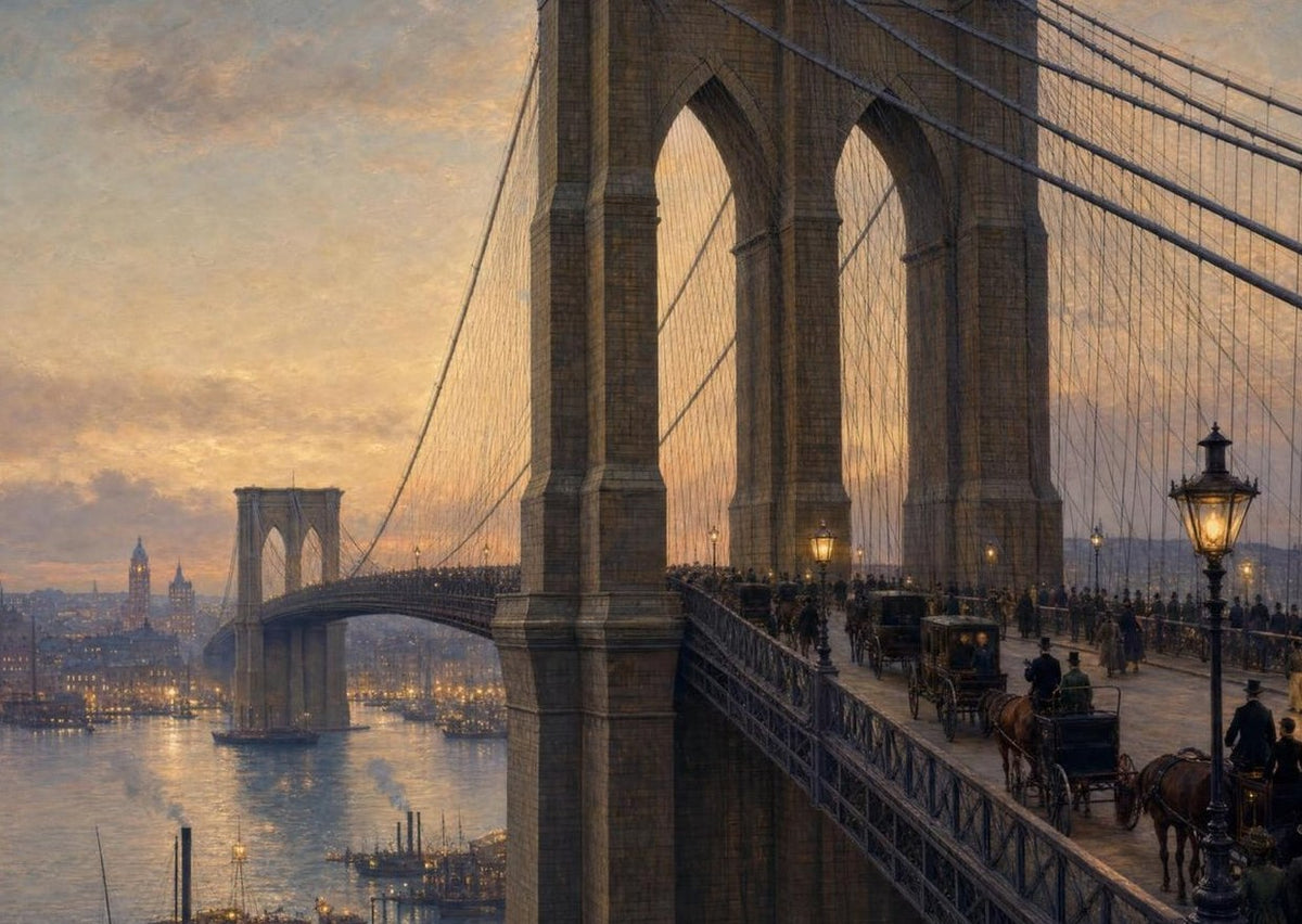 The Brooklyn Bridge — detail of the artwork
