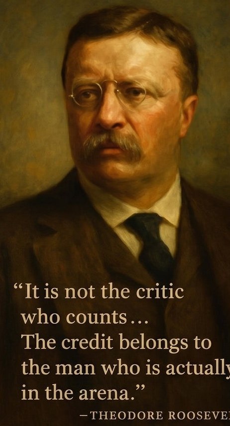 Theodore Roosevelt - The Man in the Arena — detail of the artwork
