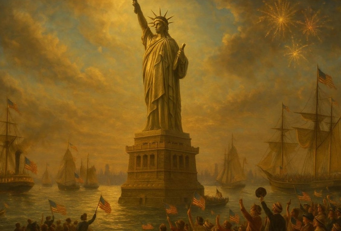 Unveiling of Liberty — detail of the artwork