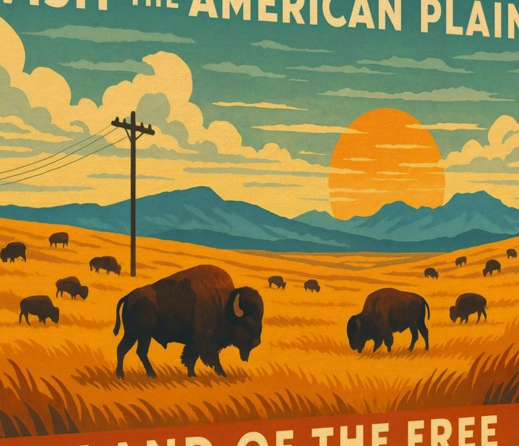 Visit the American Plains — detail of the artwork