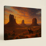 Cowboy Through Monument Valley — premium American wall art 1 | Canvas of America
