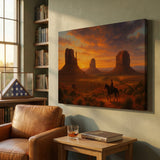 Cowboy Through Monument Valley — premium American wall art 4 | Canvas of America