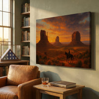 Cowboy Through Monument Valley — premium American wall art 4 | Canvas of America