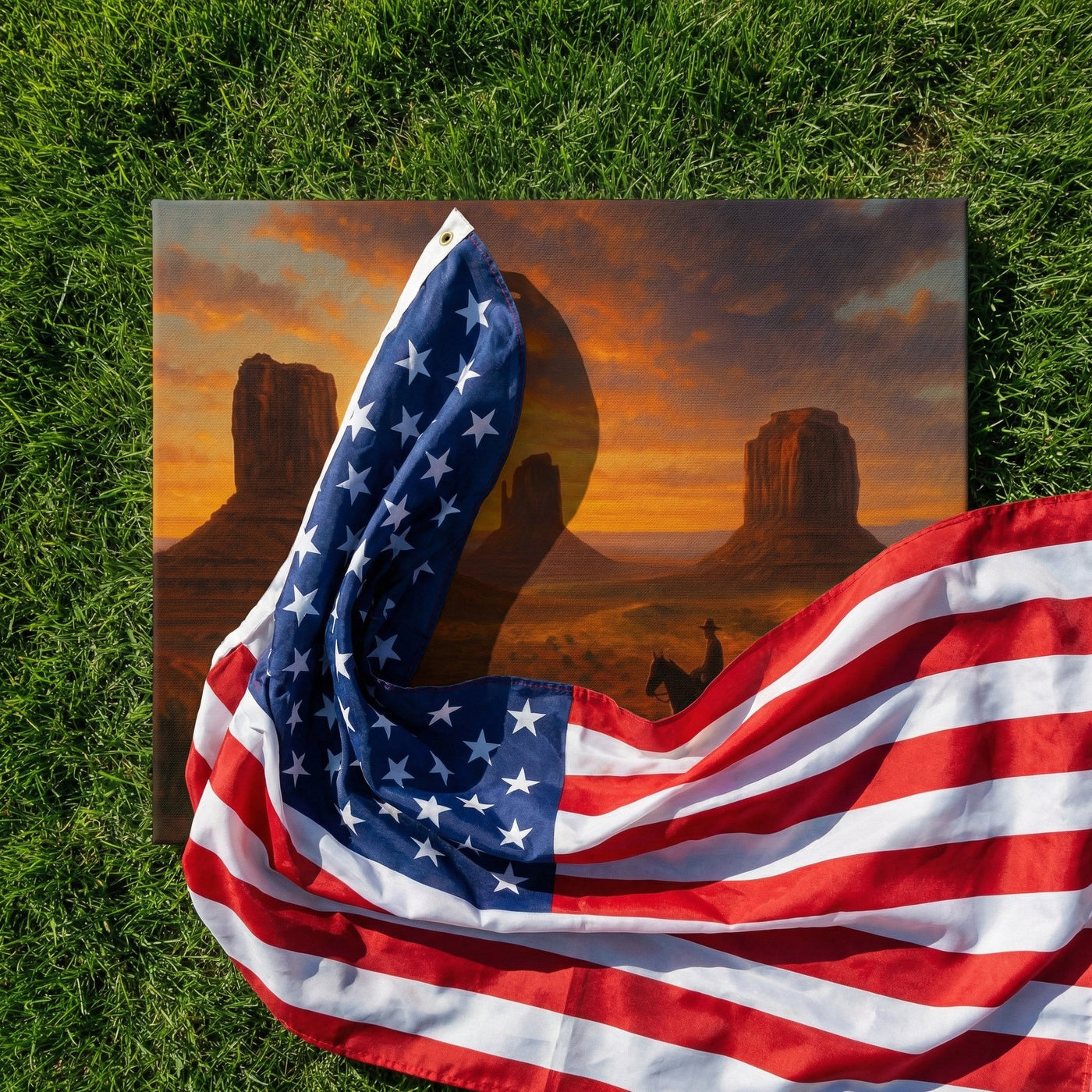 Cowboy Through Monument Valley — premium American wall art 5 | Canvas of America