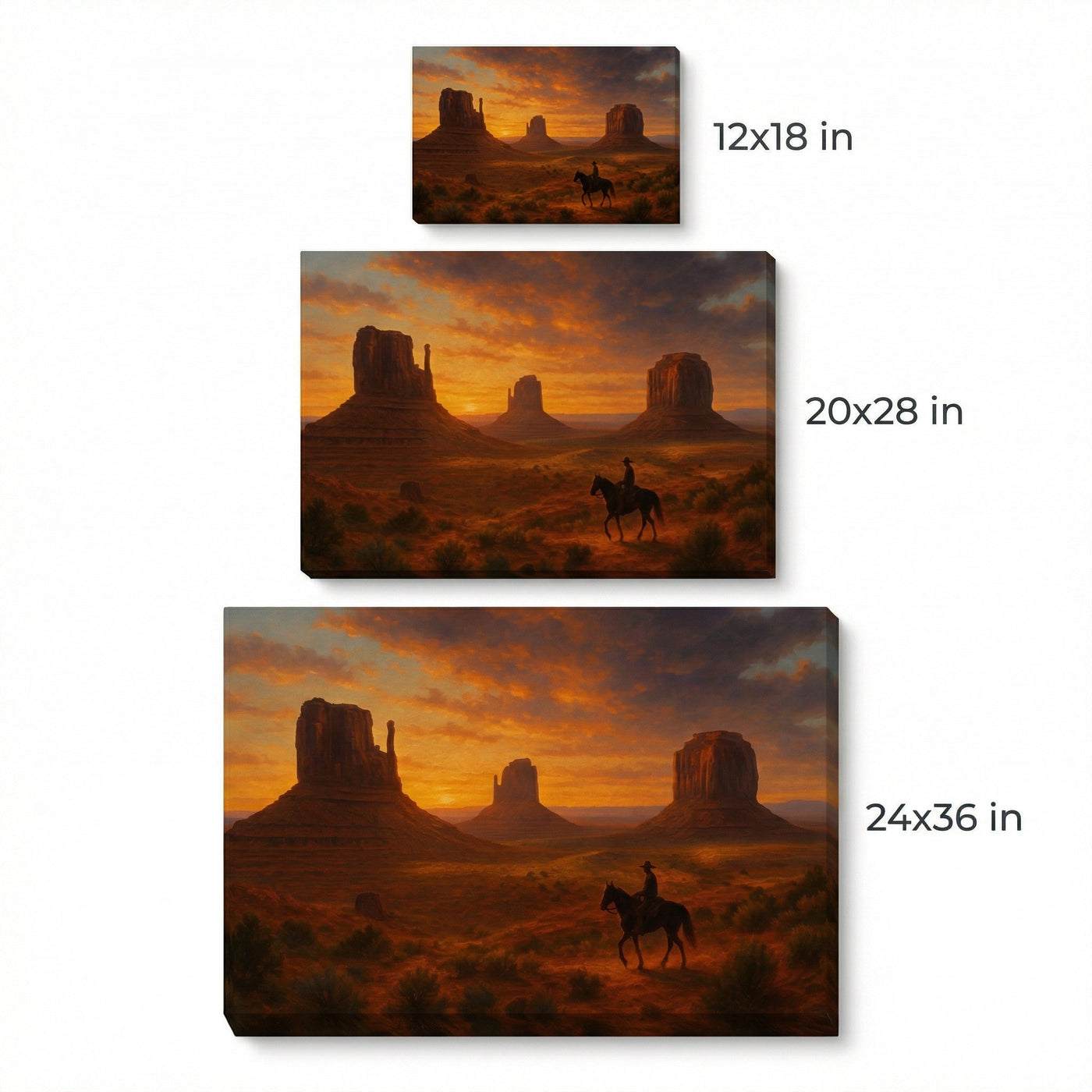 Cowboy Through Monument Valley — premium American wall art 7 | Canvas of America
