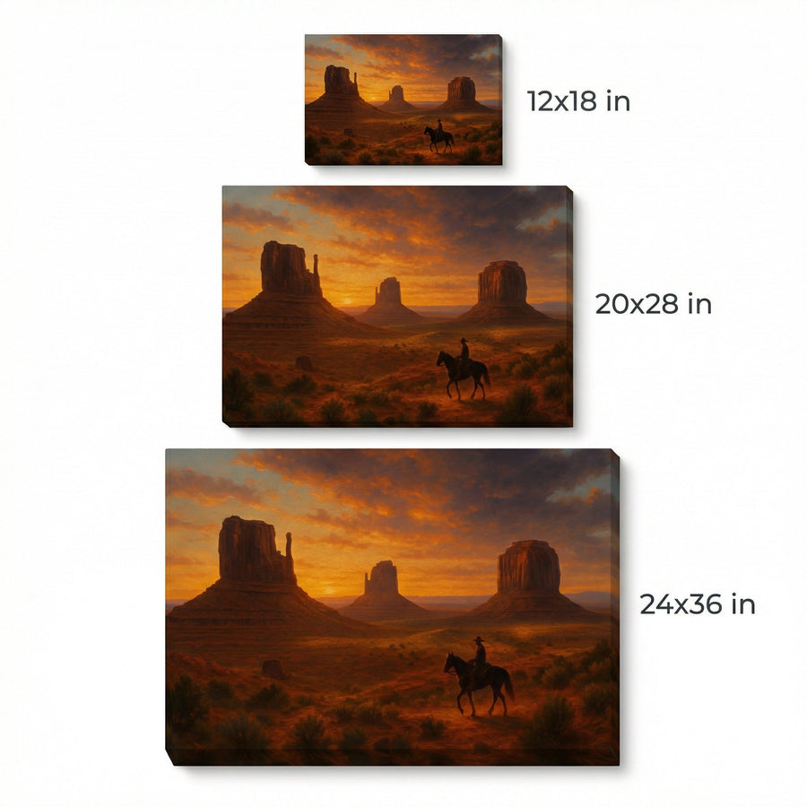 Cowboy Through Monument Valley — premium American wall art 7 | Canvas of America