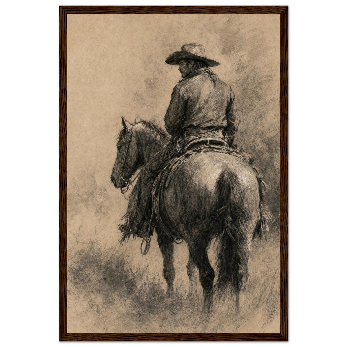 The Cowboy — Dark wood frame