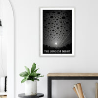Wooden framed poster of The D-Day landings at night, ready to hang.