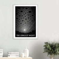 Wooden framed poster of The D-Day landings at night, ready to hang.