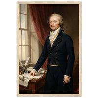 Framed portrait of Alexander Hamilton, ready to hang.