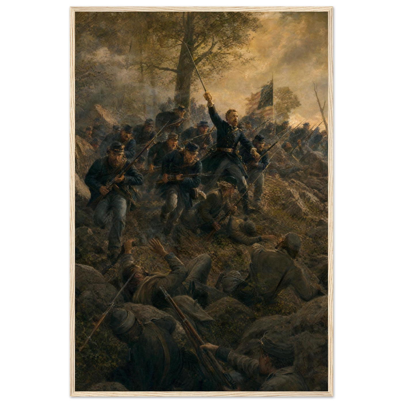 Framed print of the Battle of Nashville, ready to hang.