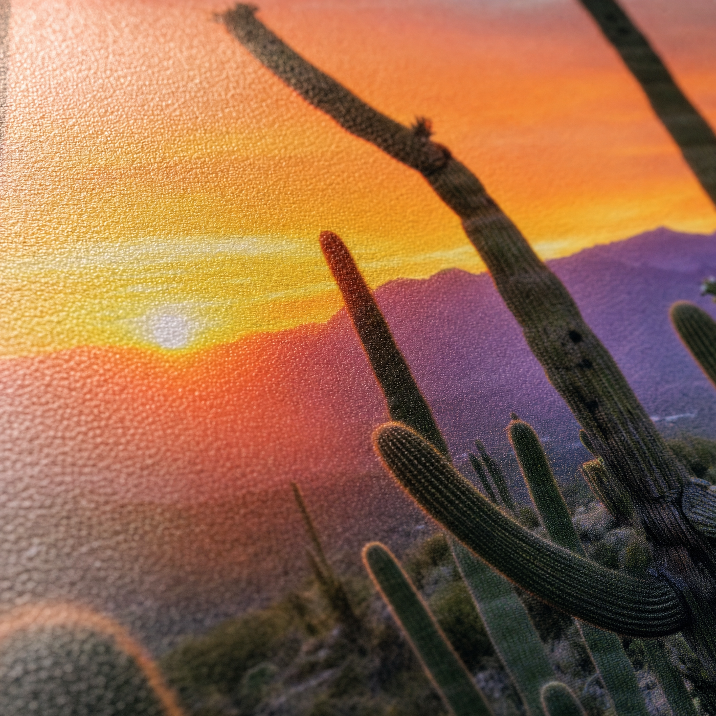 Desert Gold print, close-up of the premium semi-glossy fine-art paper surface.