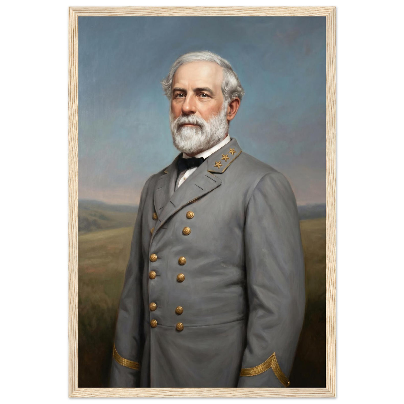 Framed portrait of a distinguished Civil War officer, ready to hang.