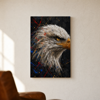 The Sentinel gallery-wrapped canvas hanging on a warm plaster wall — Canvas of America