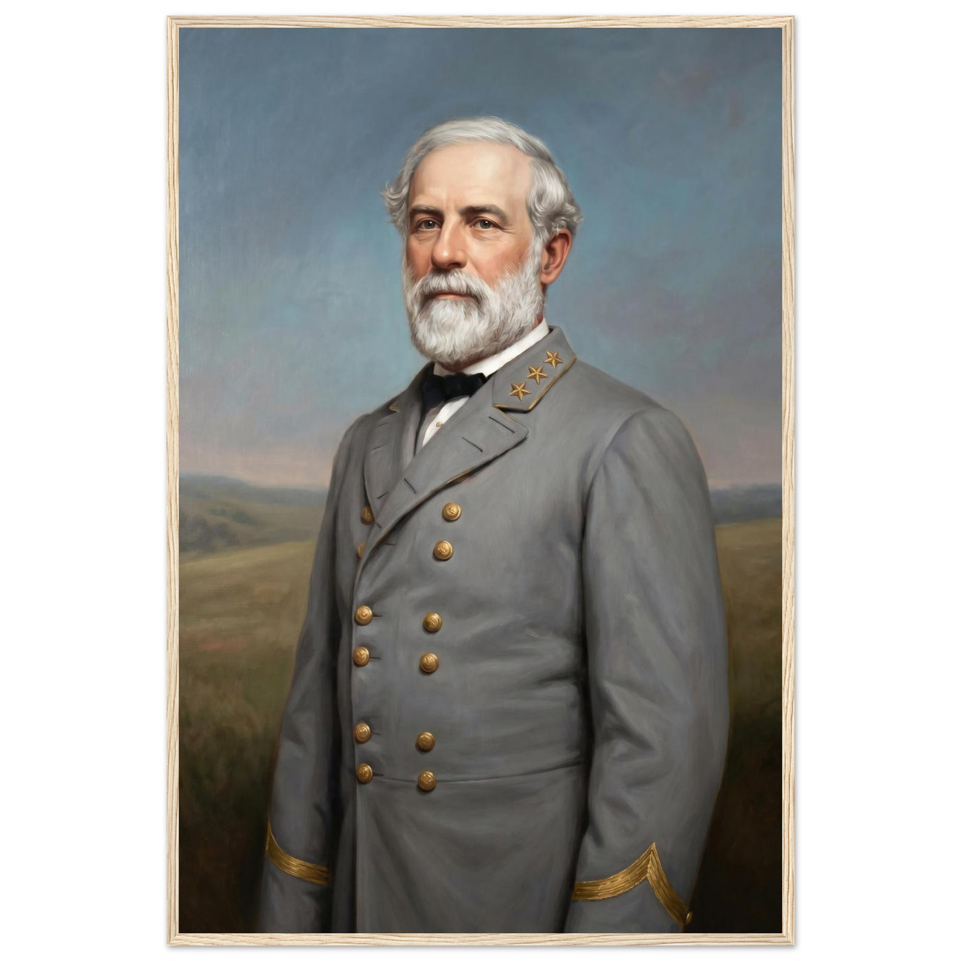 Framed portrait of a distinguished Civil War officer, ready to hang.