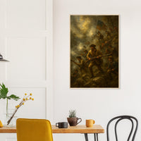 Framed print of the Battle of Kings Mountain, ready to hang.