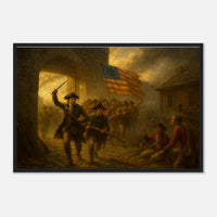Framed print of the capture of Fort Ticonderoga, ready to hang.
