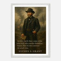 Framed portrait of General Ulysses S. Grant, ready to hang.