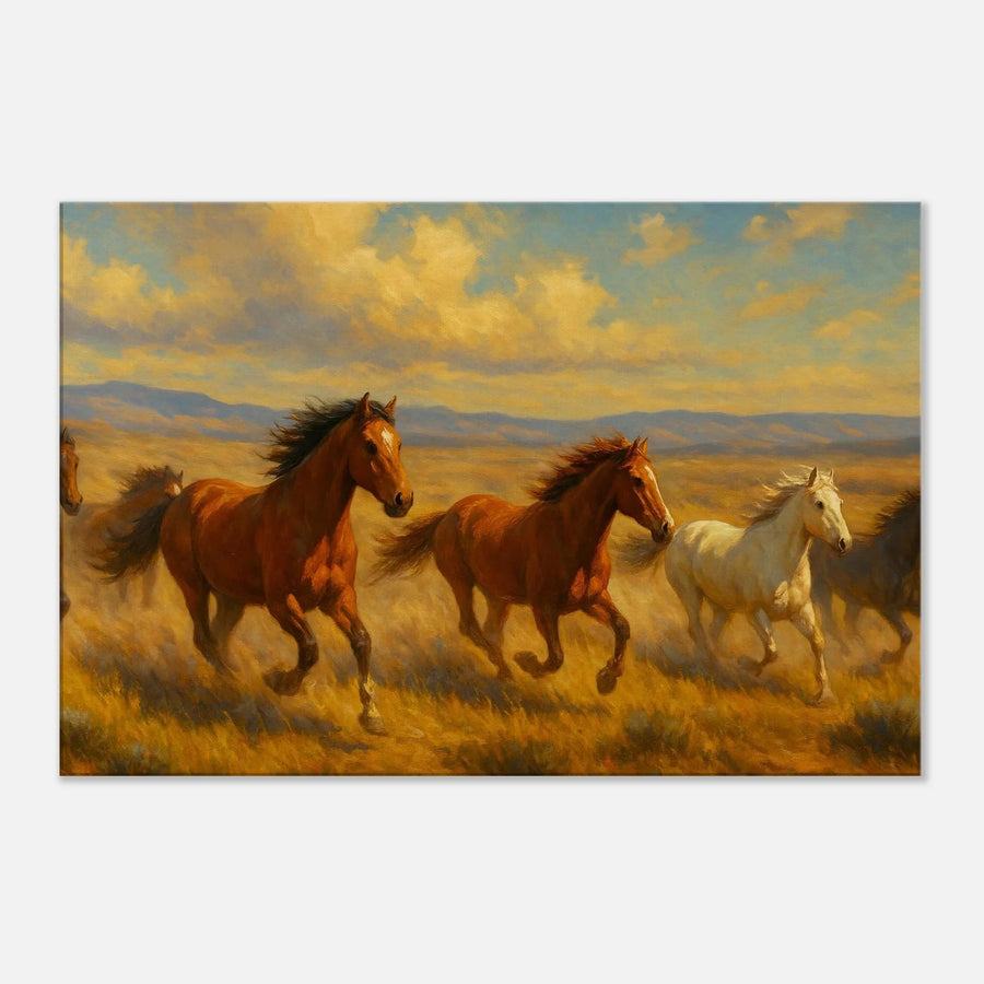 Wild Mustang Race – Canvas Art Print | Canvas of America