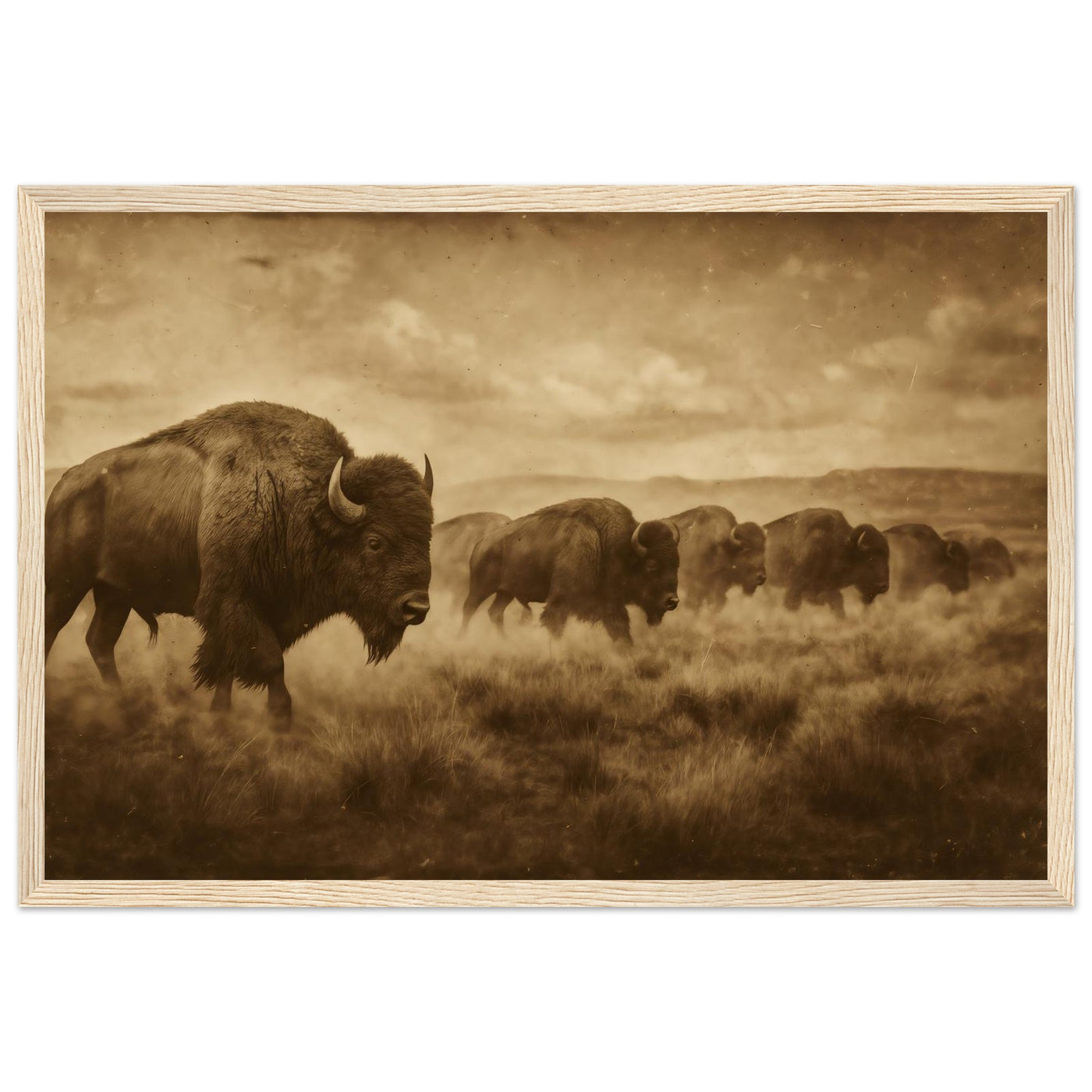 1800s Bison Herd – Canvas Art Print | Canvas of America
