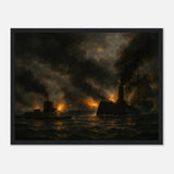 Battle of Hampton Road - The First Ironclad Clash – Canvas Art Print | Canvas of America