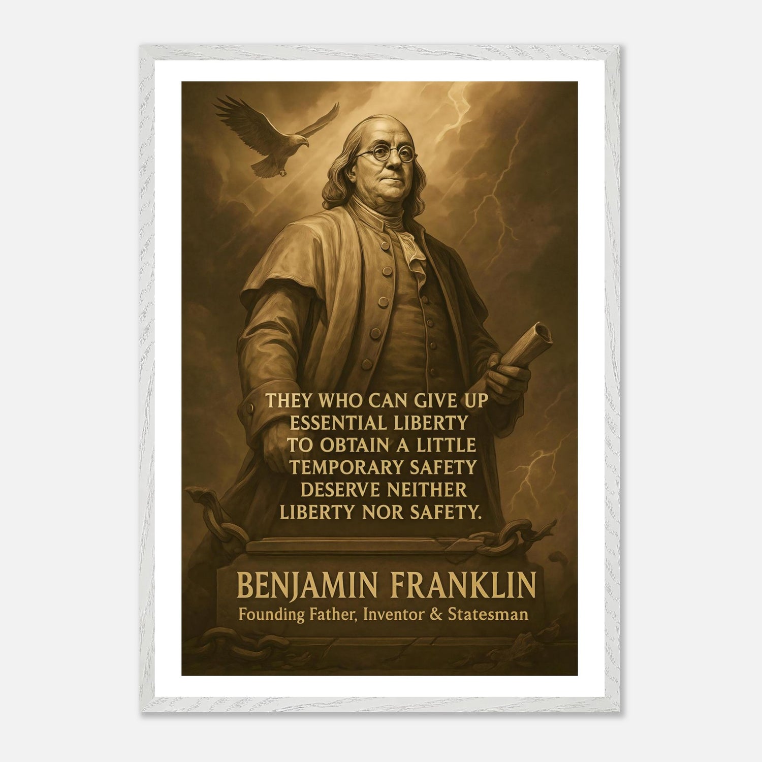 Benjamin Franklin - They Who Can Give up Essential Liberty – Canvas Art Print | Canvas of America