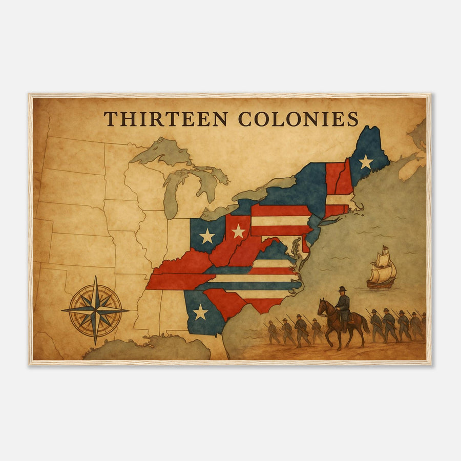 Thirteen Colonies – Canvas Art Print | Canvas of America