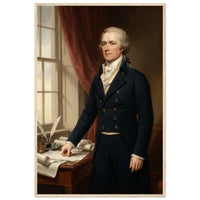 Framed portrait of Alexander Hamilton, ready to hang.