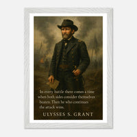 Framed portrait of General Ulysses S. Grant, ready to hang.