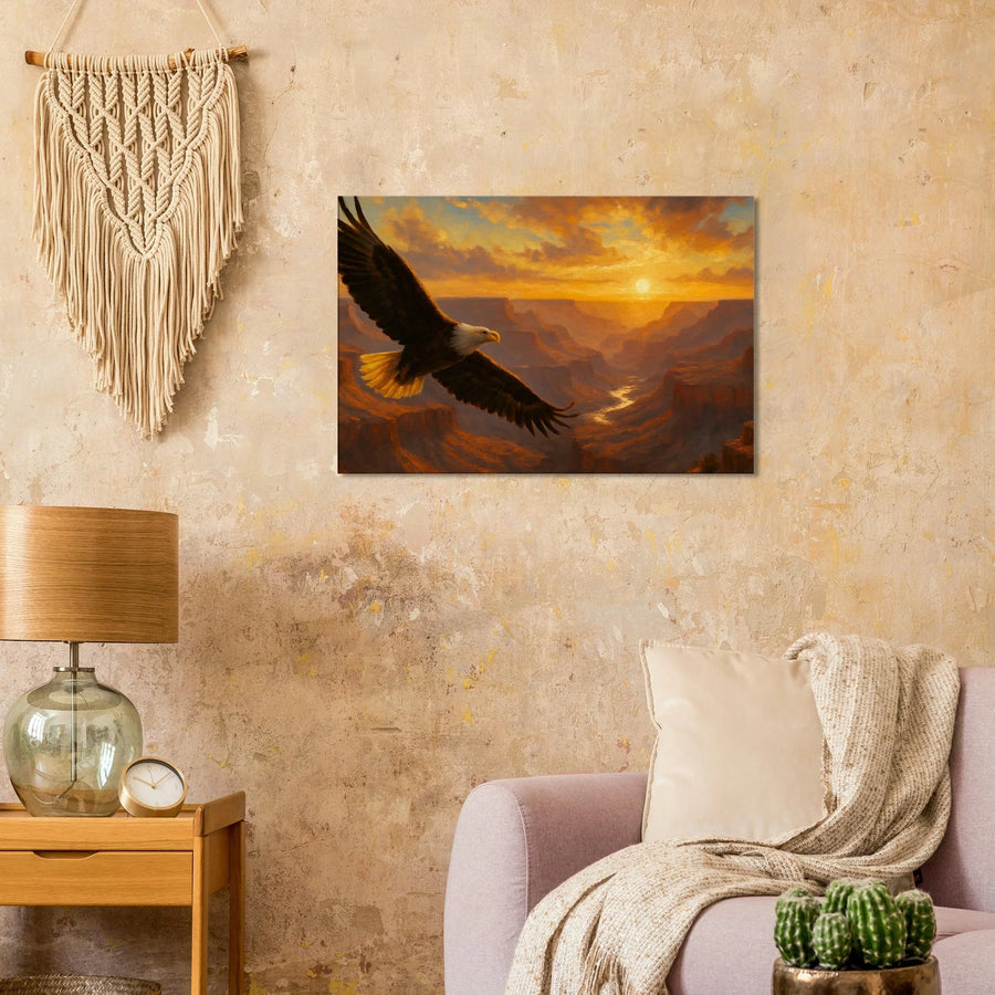 Soaring Eagle over the Grand Canyon – Canvas Art Print | Canvas of America