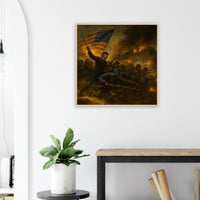 Framed print of the 54th Massachusetts assaulting Fort Wagner, ready to hang.