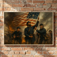 Framed print honoring generations of American soldiers, ready to hang.