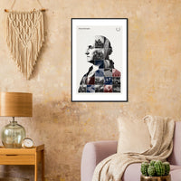Wooden framed poster of George Washington, ready to hang.
