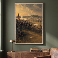 Gettysburg: The First Day framed print in a den