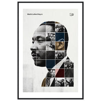 Wooden framed poster of Martin Luther King Jr., ready to hang.