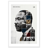 Wooden framed poster of Martin Luther King Jr., ready to hang.