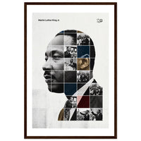 Wooden framed poster of Martin Luther King Jr., ready to hang.