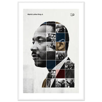 Wooden framed poster of Martin Luther King Jr., ready to hang.