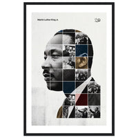Wooden framed poster of Martin Luther King Jr., ready to hang.