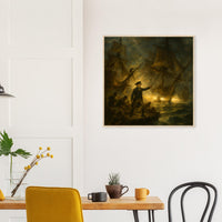 Framed print of the naval battle of the Bonhomme Richard, ready to hang.
